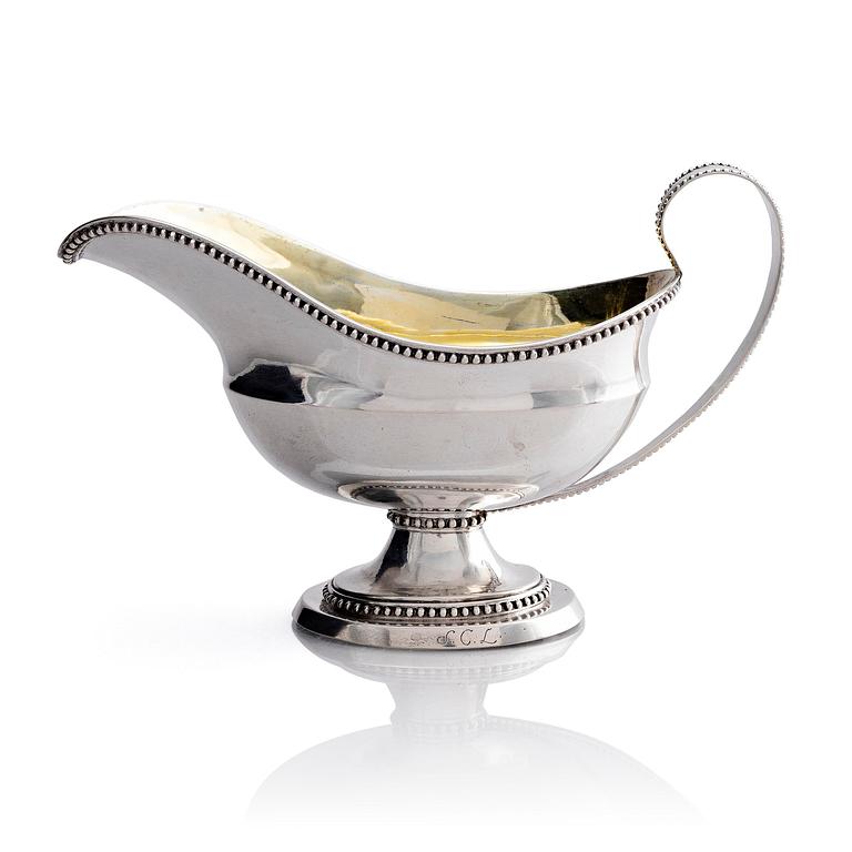 A Swedish 18th century parcel-gilt silver cream-jug, mark of Daniel Lundström, Stockholm 1787.