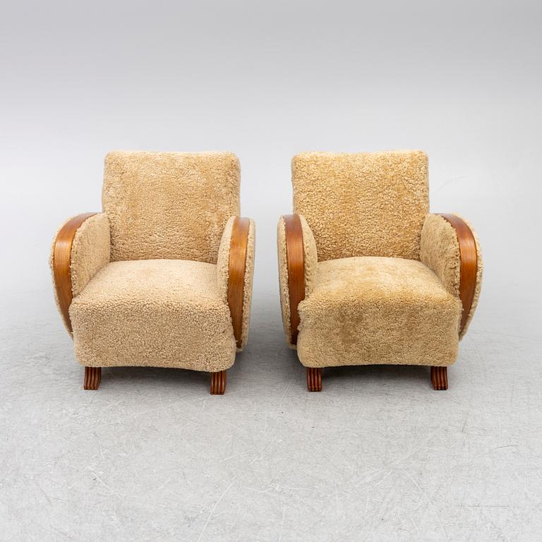 Armchairs, functionalism, 1930s/40s.