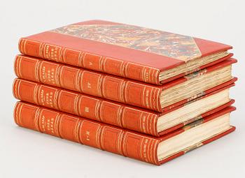 BOKVERK, 4 vol, "Samlingar och anteckningar till en beskrifning öfver Ydre Härad i Östergötland" av Leonhard Fr Rääf, 1856-75.