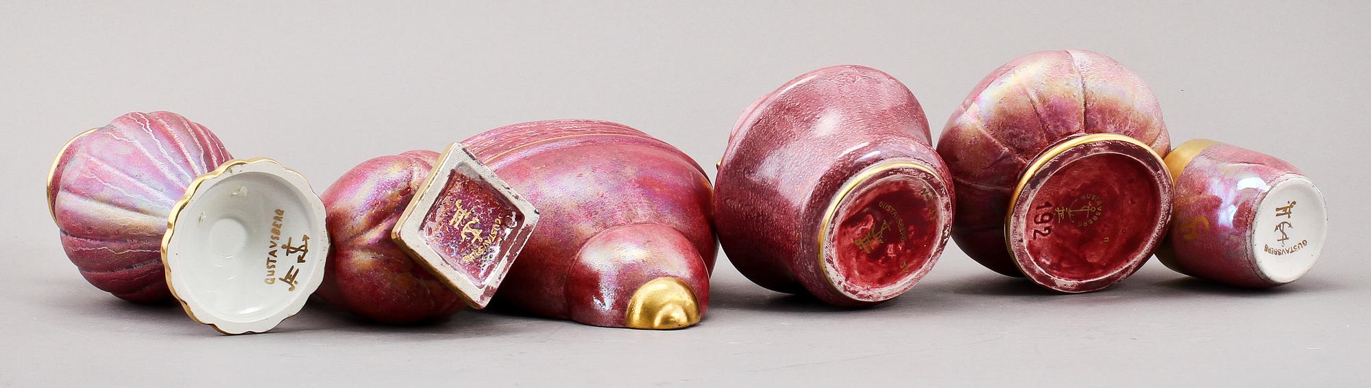 PARTI FLINTGODS, 22 delar, Josef Ekberg, Gustavsberg, 1900-talets första hälft.