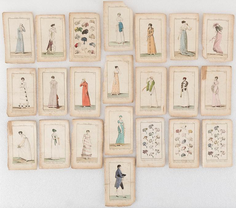 21 coloured fashionplates, 1808.