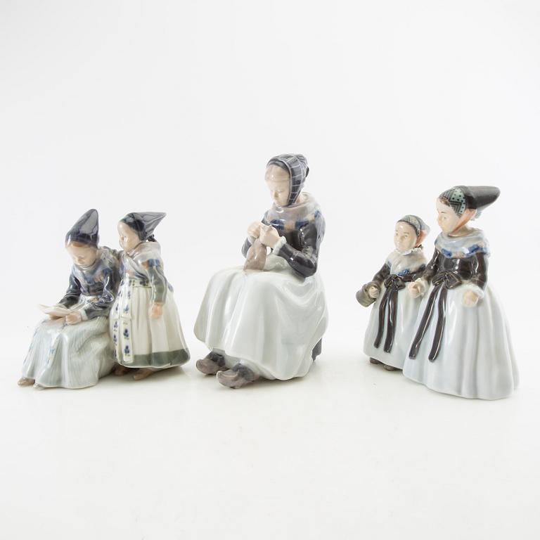 Figurines 3 pcs Royal Copenhagen mid/second half of the 20th century porcelain.
