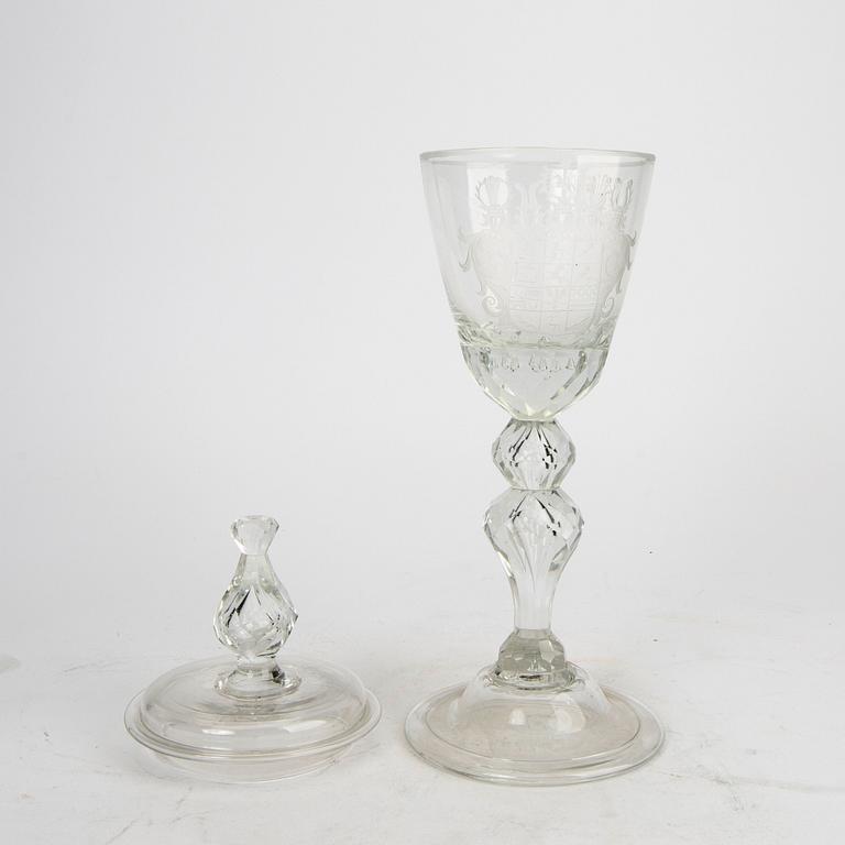 Lockpokal Barockstil sent 1800-tal/tidigt 1900-tal glas.