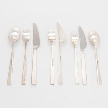 Bertel Gardberg, A 144-piece set of 'Birgitta' silver cutlery, Hopeatehdas Oy, Helsinki 1955-1974.