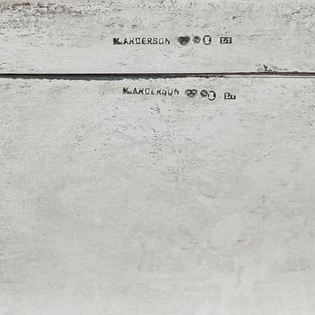 CIGARRSKRIN, silver, K Andersson, Stockholm, 1913. Vikt 1650 g.