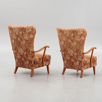 Fåtöljer, ett par, Swedish Modern, 1940-tal.