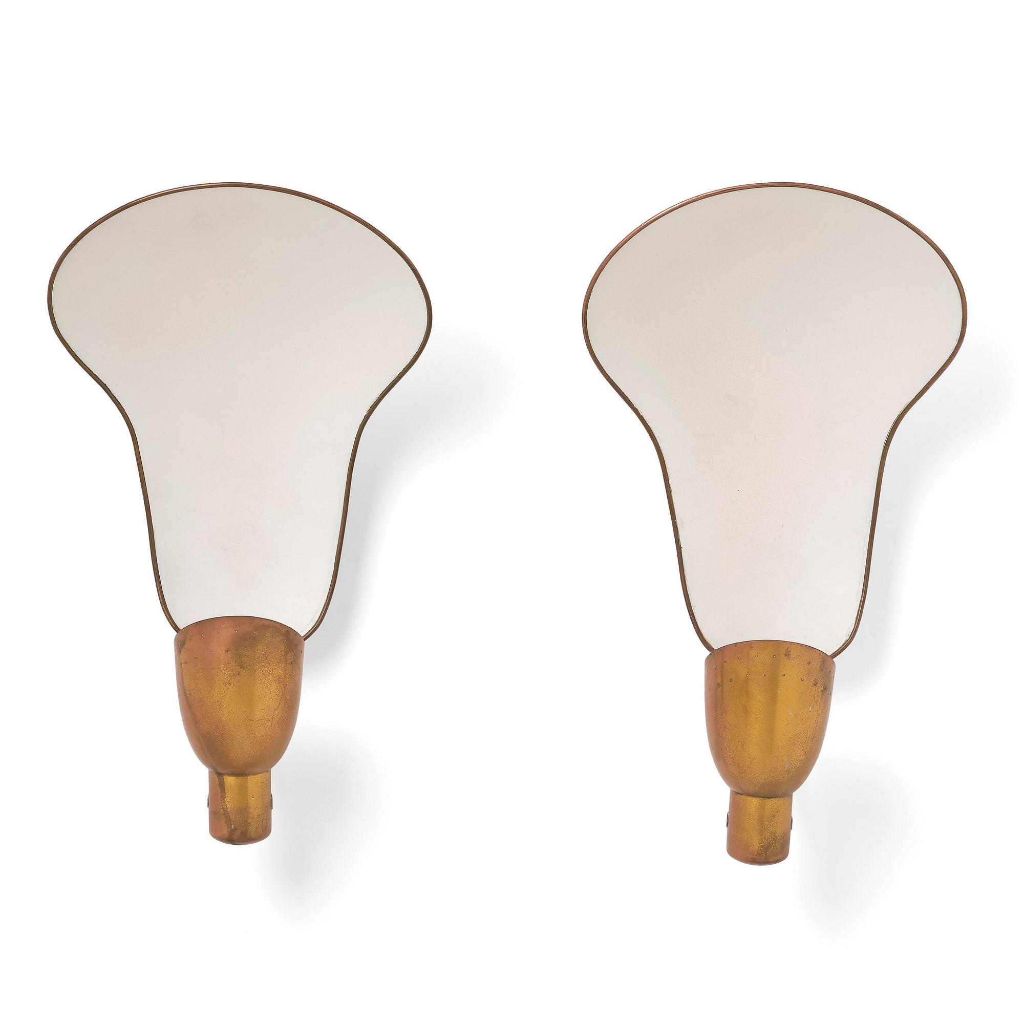 Carl-Axel Acking, a pair of wall lamps model "5029", Bröderna Malmströms Metallvarufabrik, Malmö, 1940s.