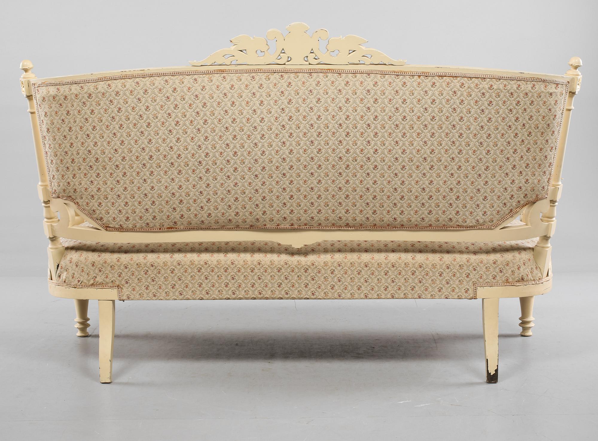 SOFFA samt STOLAR, ett par, tidigt 1900-tal.