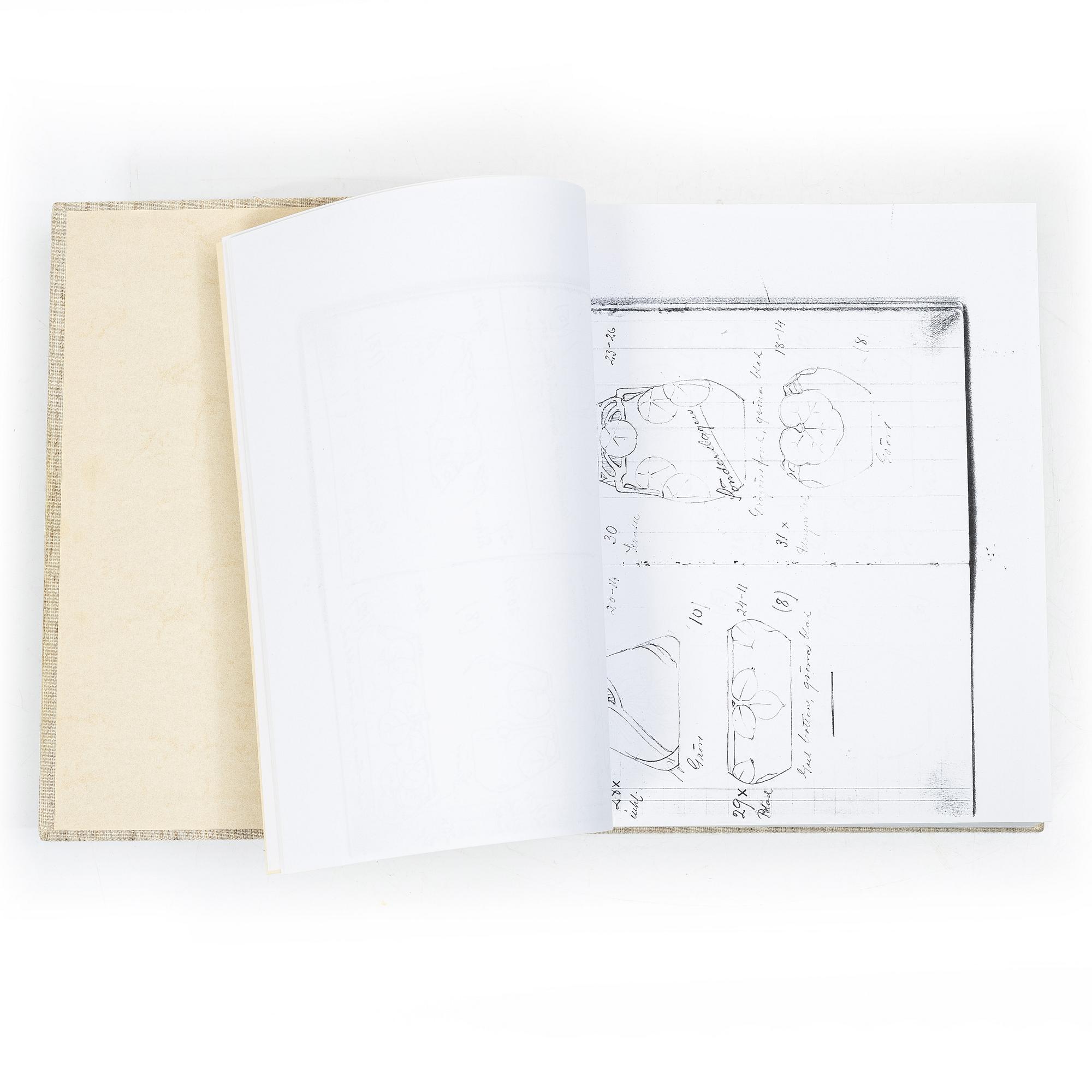 Book, hardback. With copied pages of Hilma Persson Hjelm’s models.