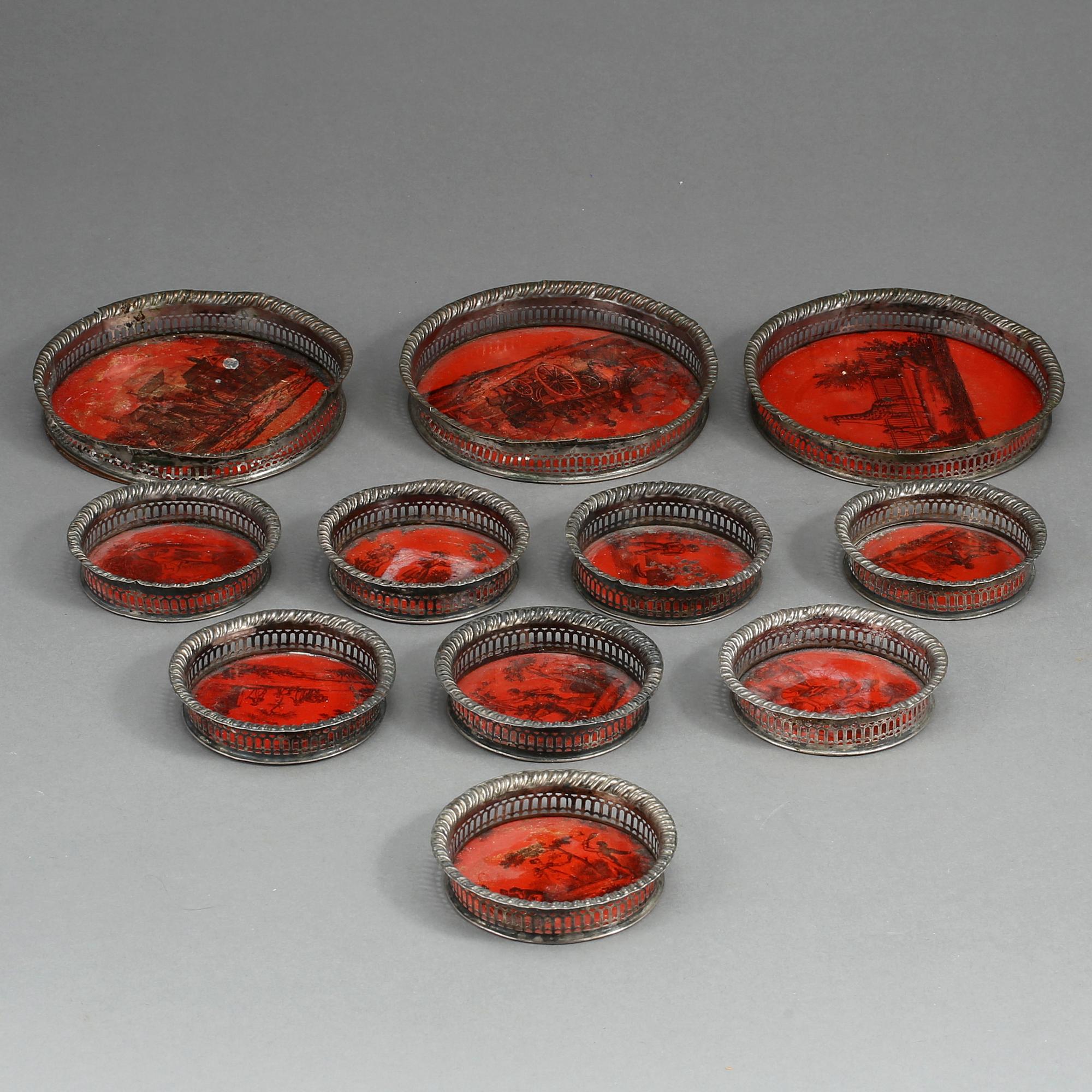 COASTERS, 11 st, England, 1800-tal.