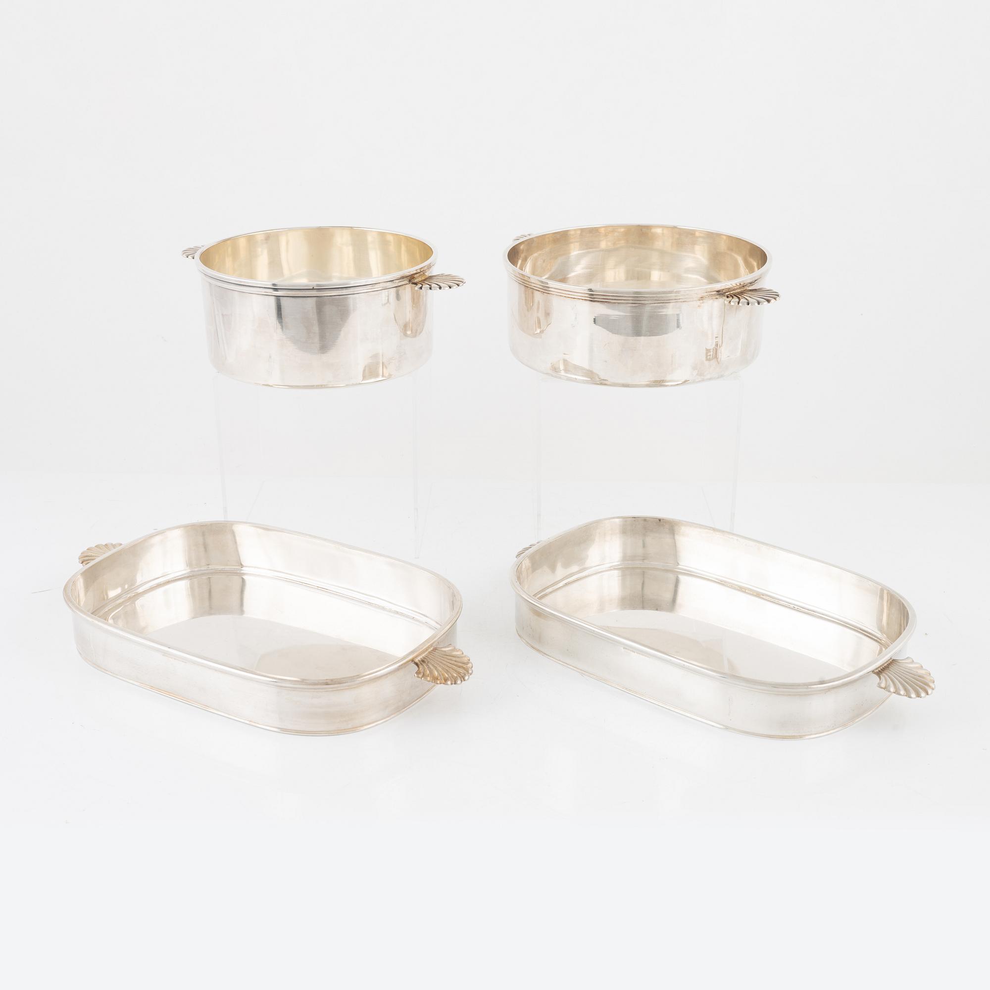 Karotter, ett par samt formar, ett par, nysilver, CG Råström.