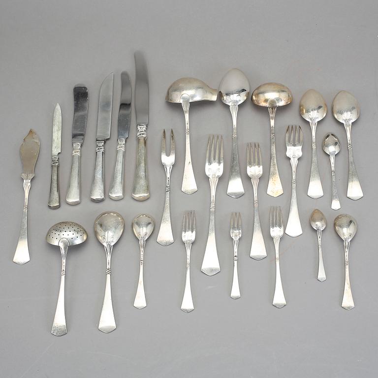 BESTICKSERVIS, 166 delar, "Modern", CG Hallberg. Ca 4799 gram exkl knivar. Omkring 1930.