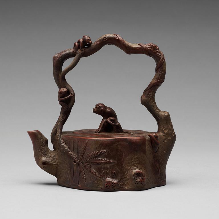 A yixing teapot with cover, China, presumably early 20th Century.