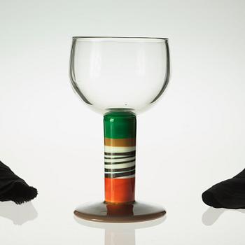 A Gunnar Cyrén glass goblet, Orrefors 1967.