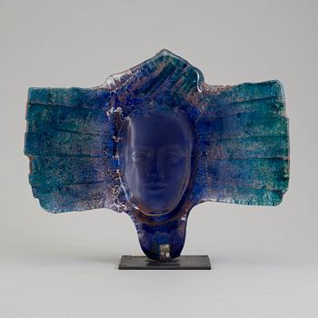 BJÖRN EKEGREN, "Ishtan", a unique sand cast glass sculpture, Studioglas Strömbergshyttan.