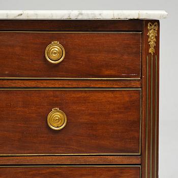 A late Gustavian mahogany commode, Stockholm, late 18th century.