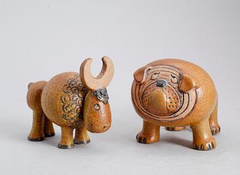 FIGURER, 2 st, stengods, Lisa Larson, Gustavsberg.