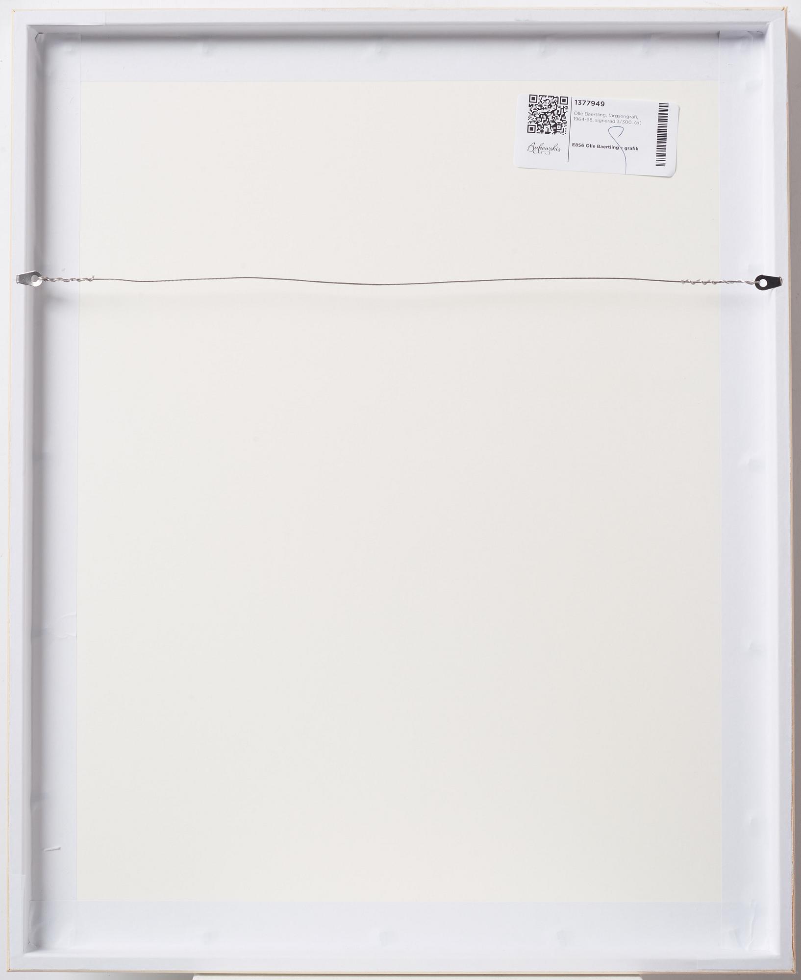 Olle Baertling, silkscreen in colours, 1964-68, signed 3/300.