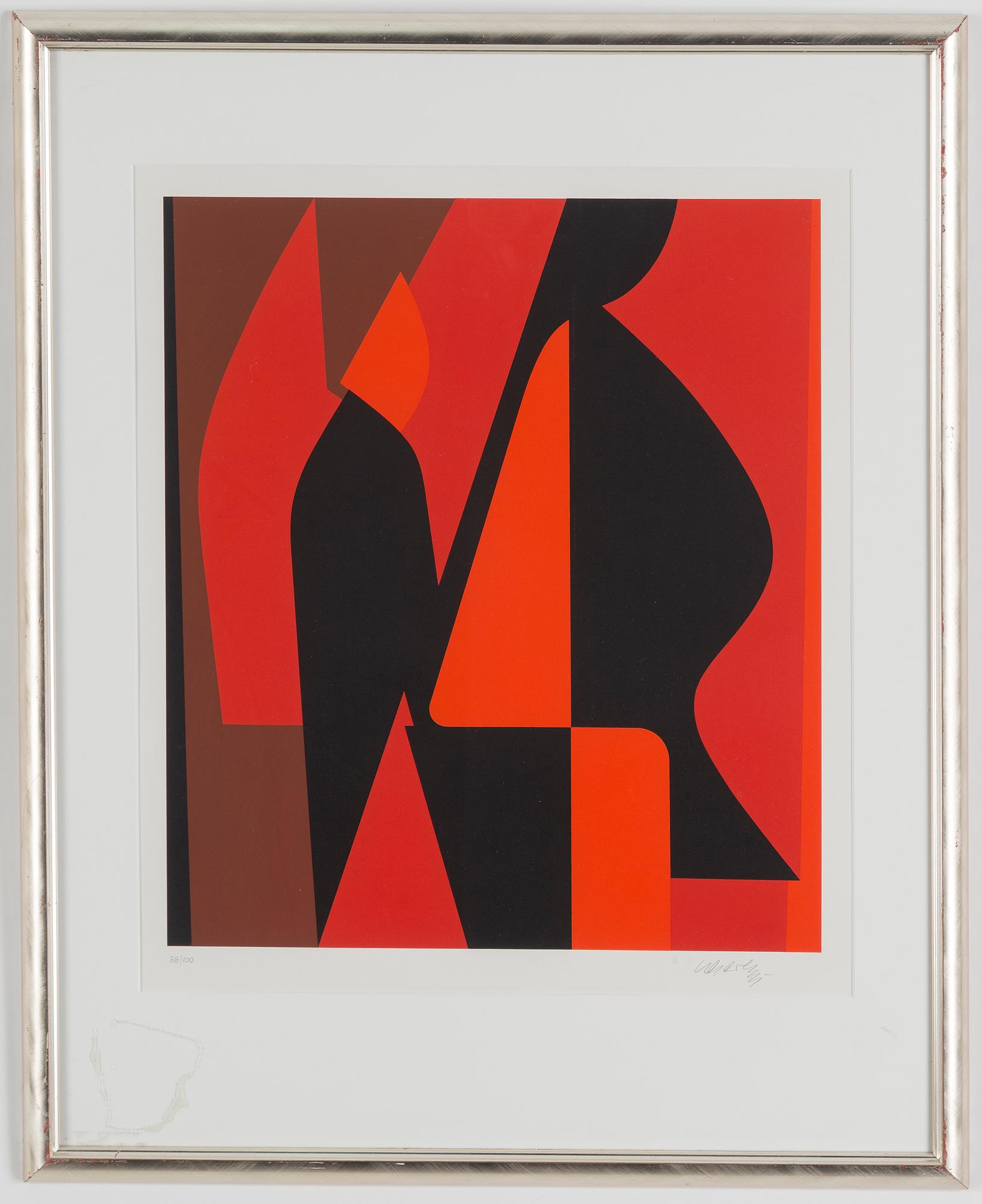 VICTOR VASARELY, färgserigrafi, signerad och numrerad 88/100.