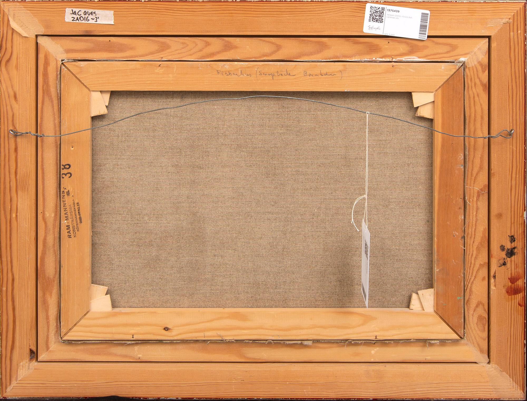 Jacques Zadig, olja på duk, signerad.