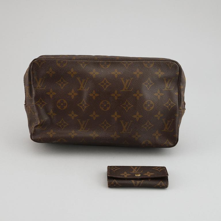 LOUIS VUITTON, a 'Trousse toilette 28' toilet bag and a key case.