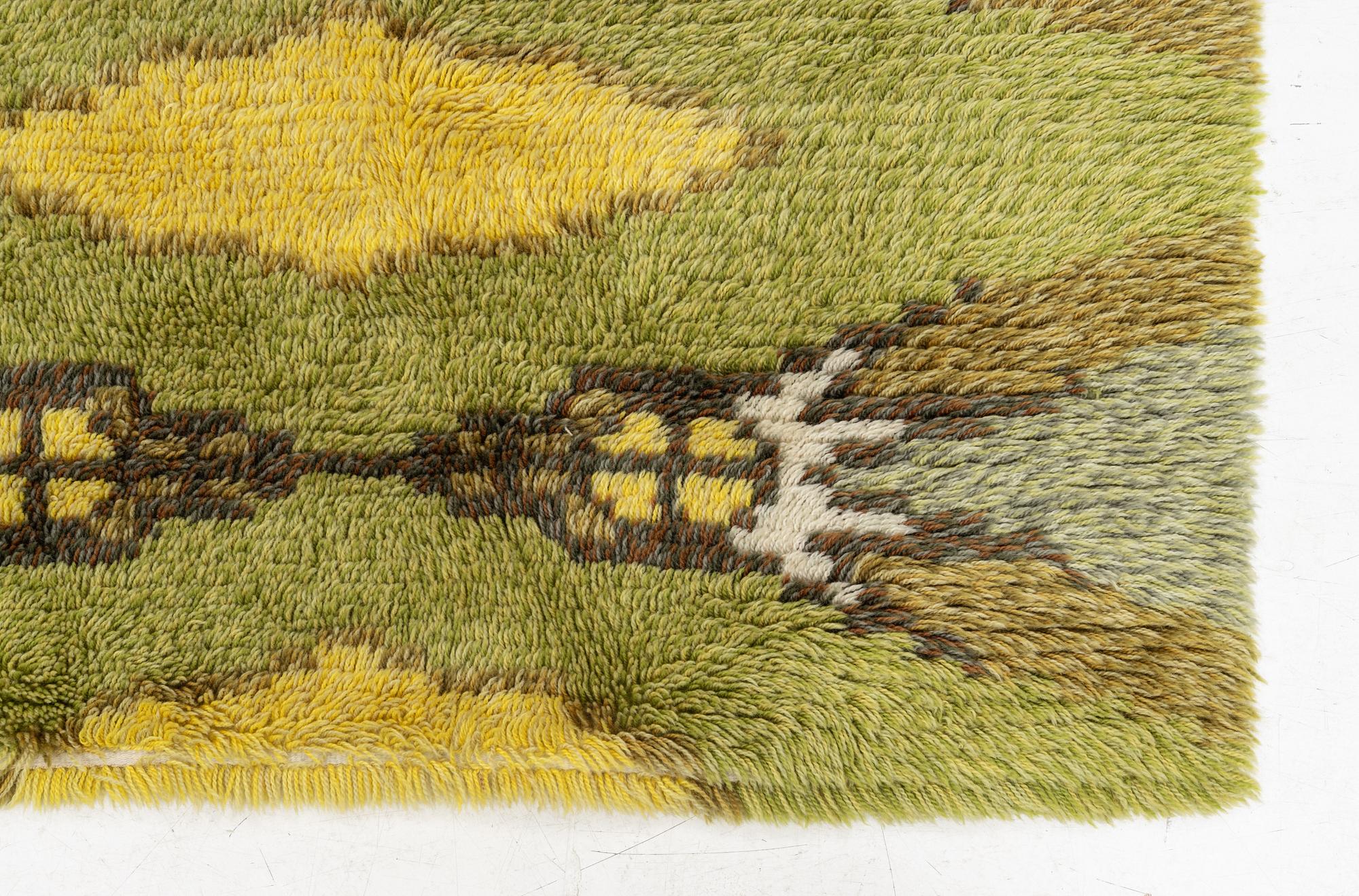 Rug, Rya, Sweden, 1960s. 200 x 112 cm.