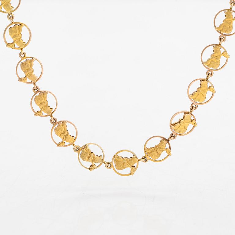 Klockkedja, 14K guld.