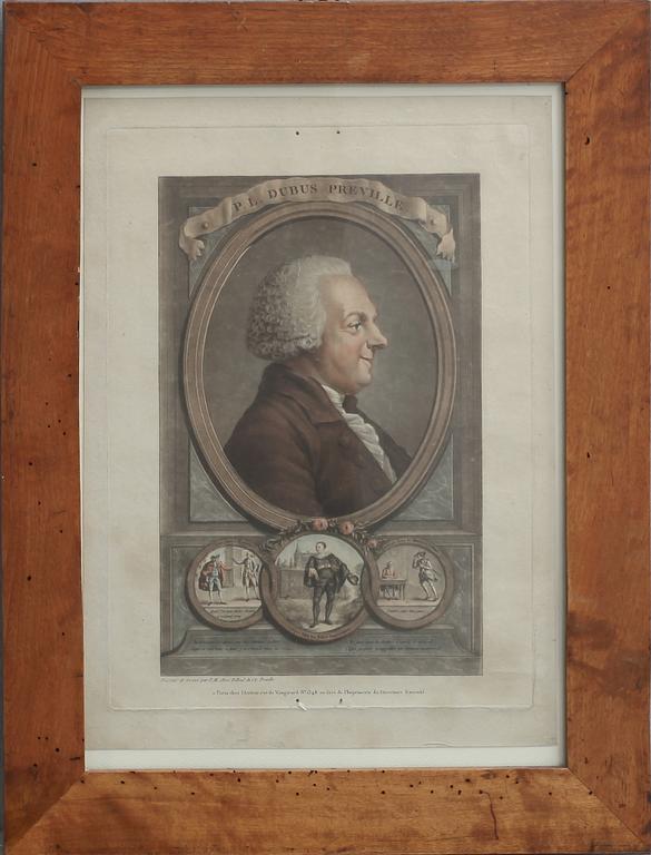 PIERRE MICHEL ALIX (FRANKRIKE), kolorerade kopparstick, 2 st, 1700/1800.