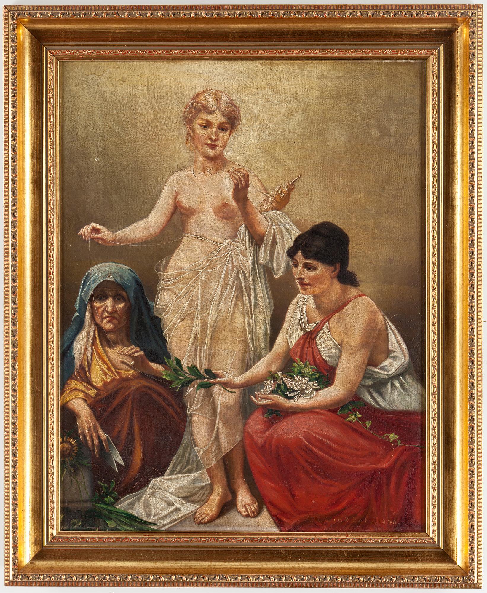 AXEL REINHOLD LINDHOLM, olja på duk, signerad och daterad 1890.