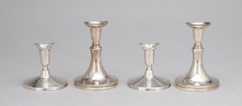 LJUSSTAKAR, 2 par, silver, bl a Löfman, MGAB, 1970-/80-tal.