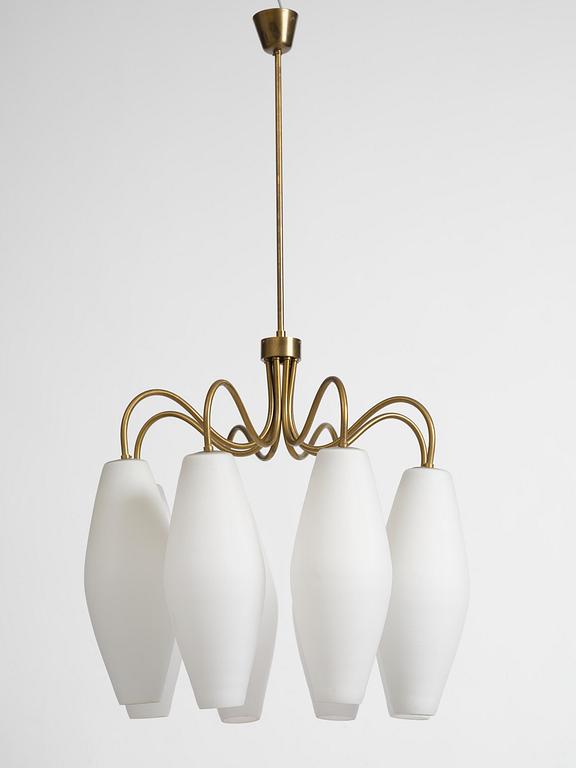 Harald Notini, eller Uno Westerberg, taklampa, Arvid Böhlmarks Lampfabrik, Stockholm, 1950-tal.