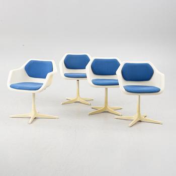 Robin Day, matbord samt fyra stolar, Hille, Storbritannien.