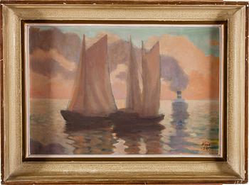 VILJO KOJO, öljy kankaalle, signeerattu ja päivätty -54.