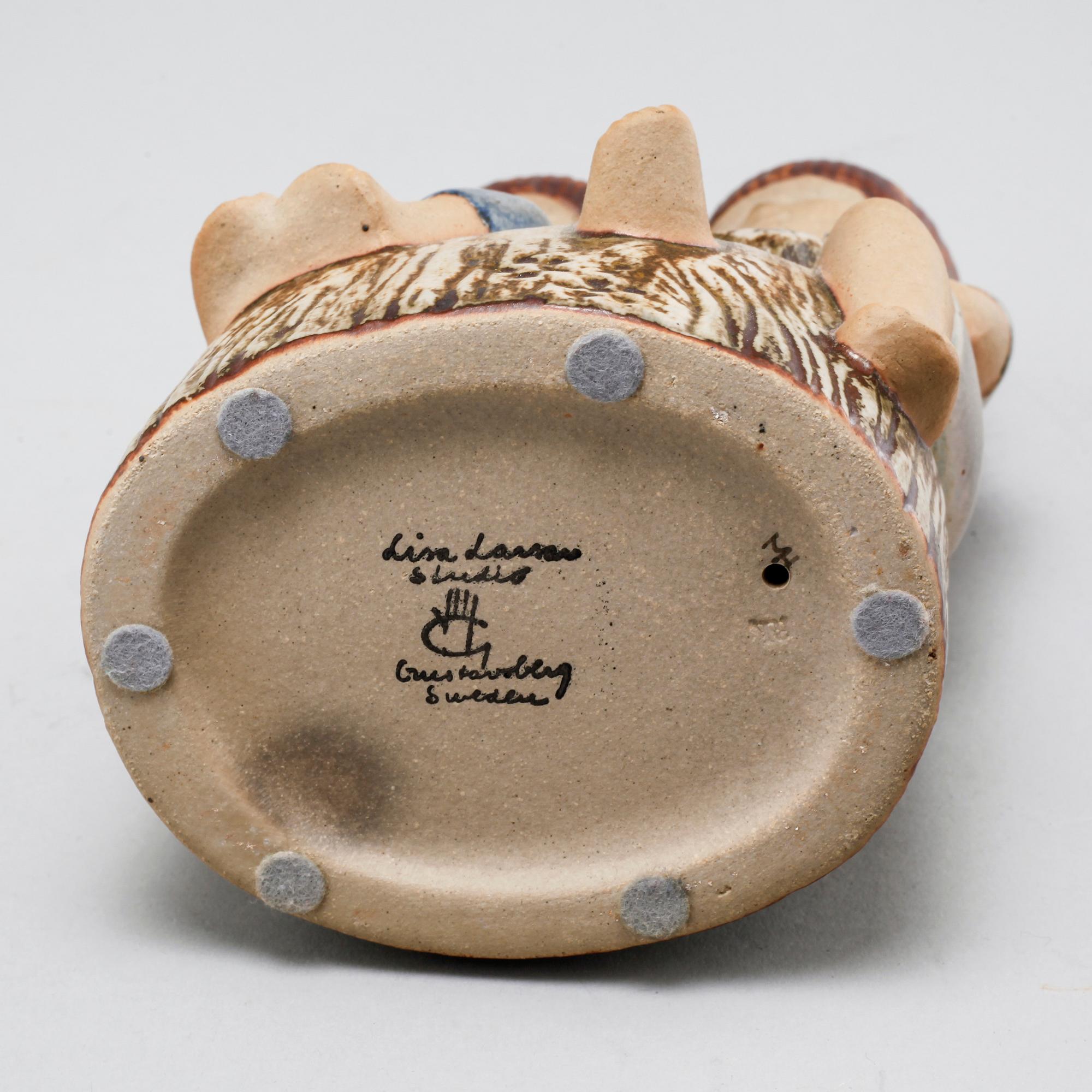 LISA LARSON, three stoneware figurines for Gustavsberg, second half of the 20th century.