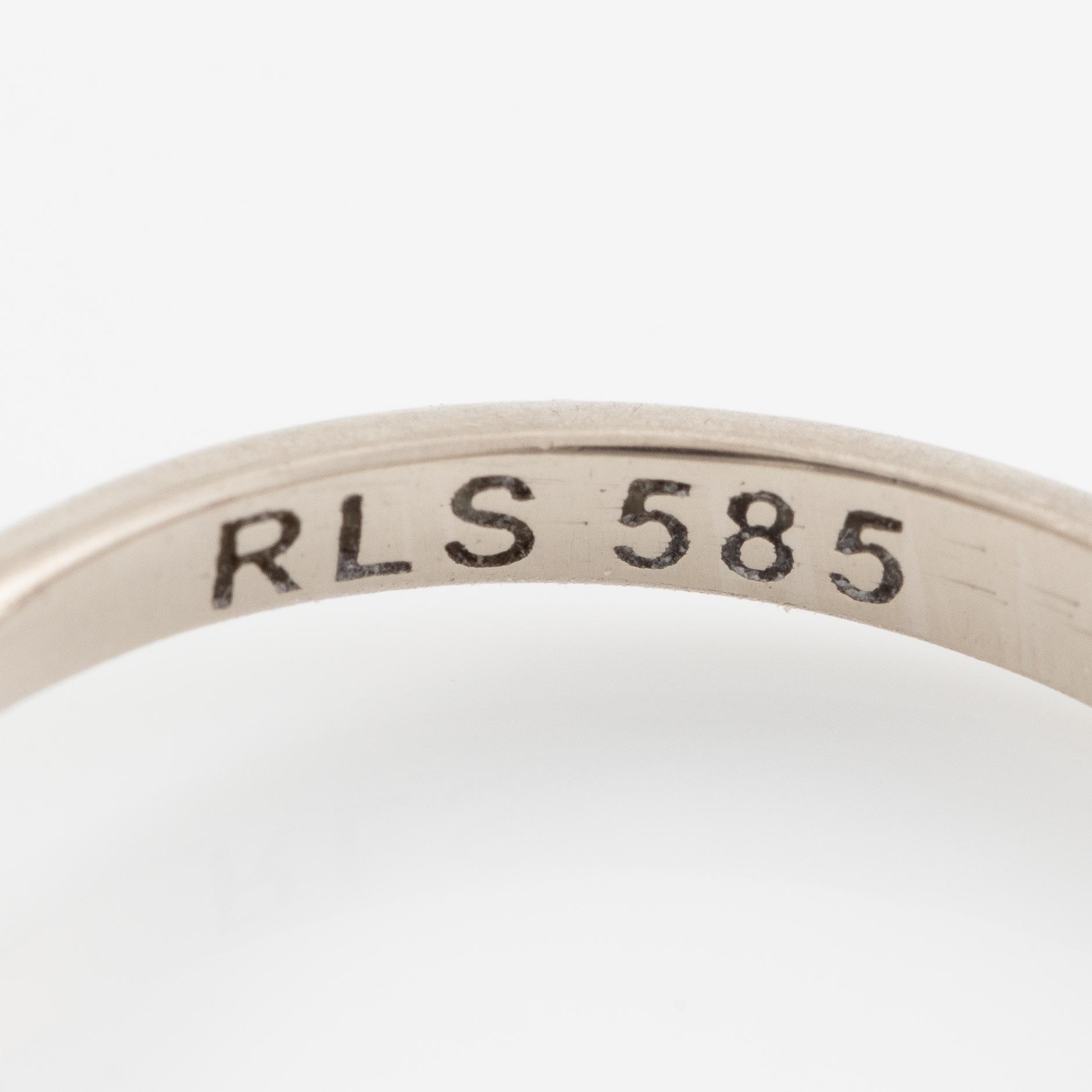 Ring, 14K vitguld med briljantslipad diamant.