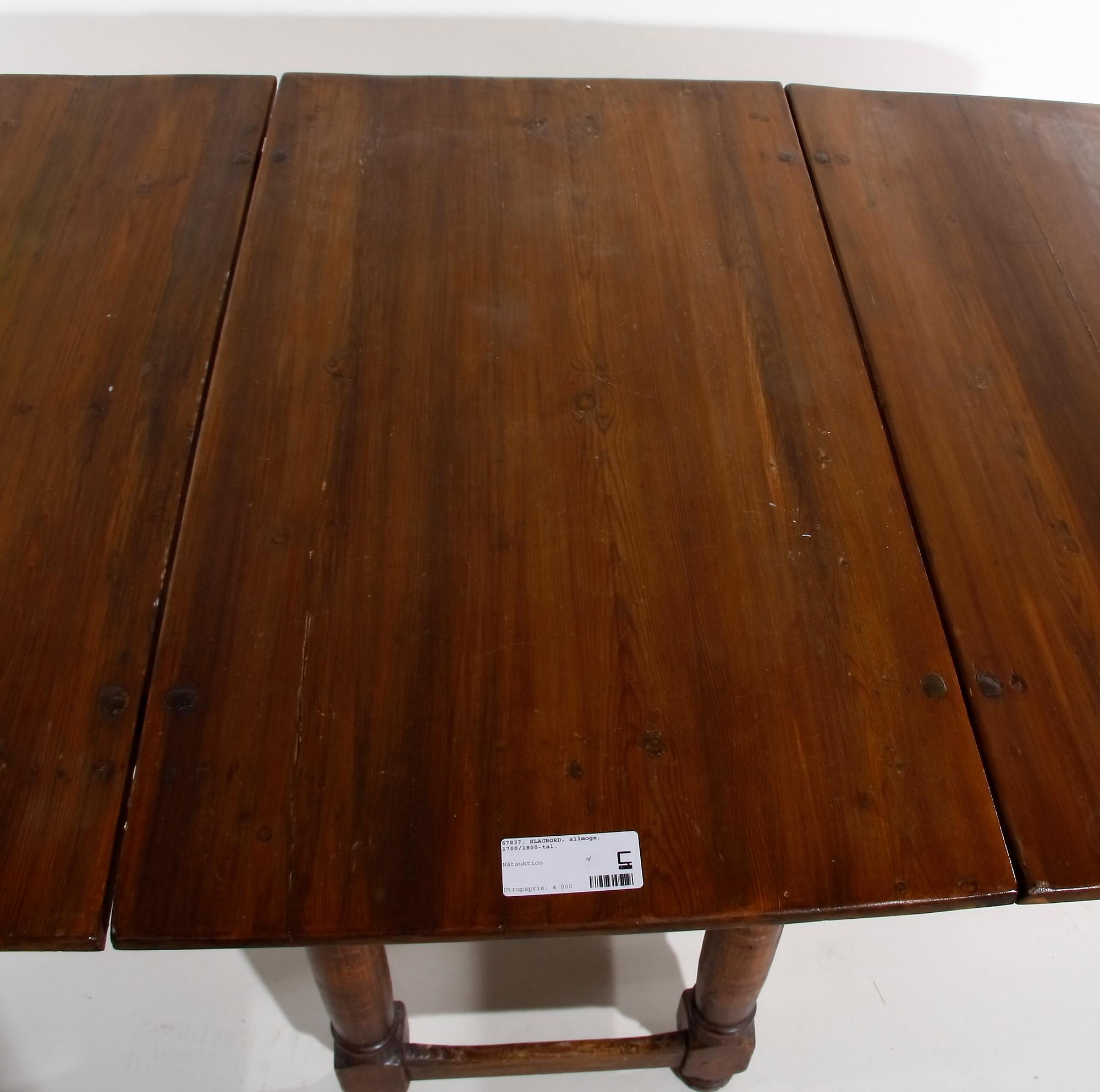 SLAGBORD, allmoge, 1700/1800-tal.