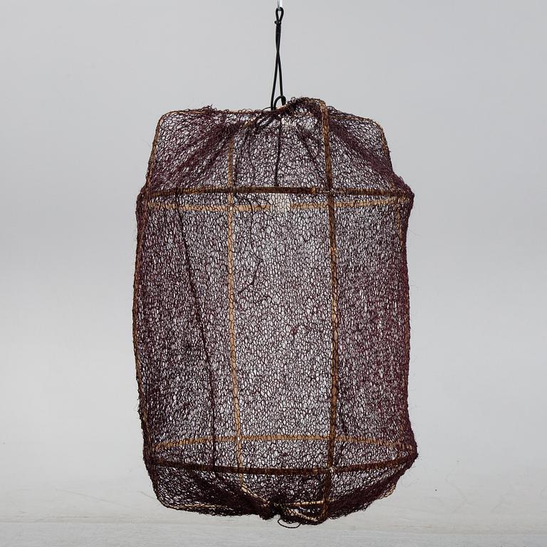 A 'Z1 Black' bamboo and sisal net ceiling light, Ay Illuminate.