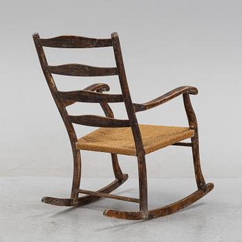 A stained beech rocking chair, Gemla, Diö, 1930-40s.