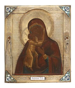 749. IKON, av Alexander Munchin, Moskva 1886. Gudsmodern med Kristus.