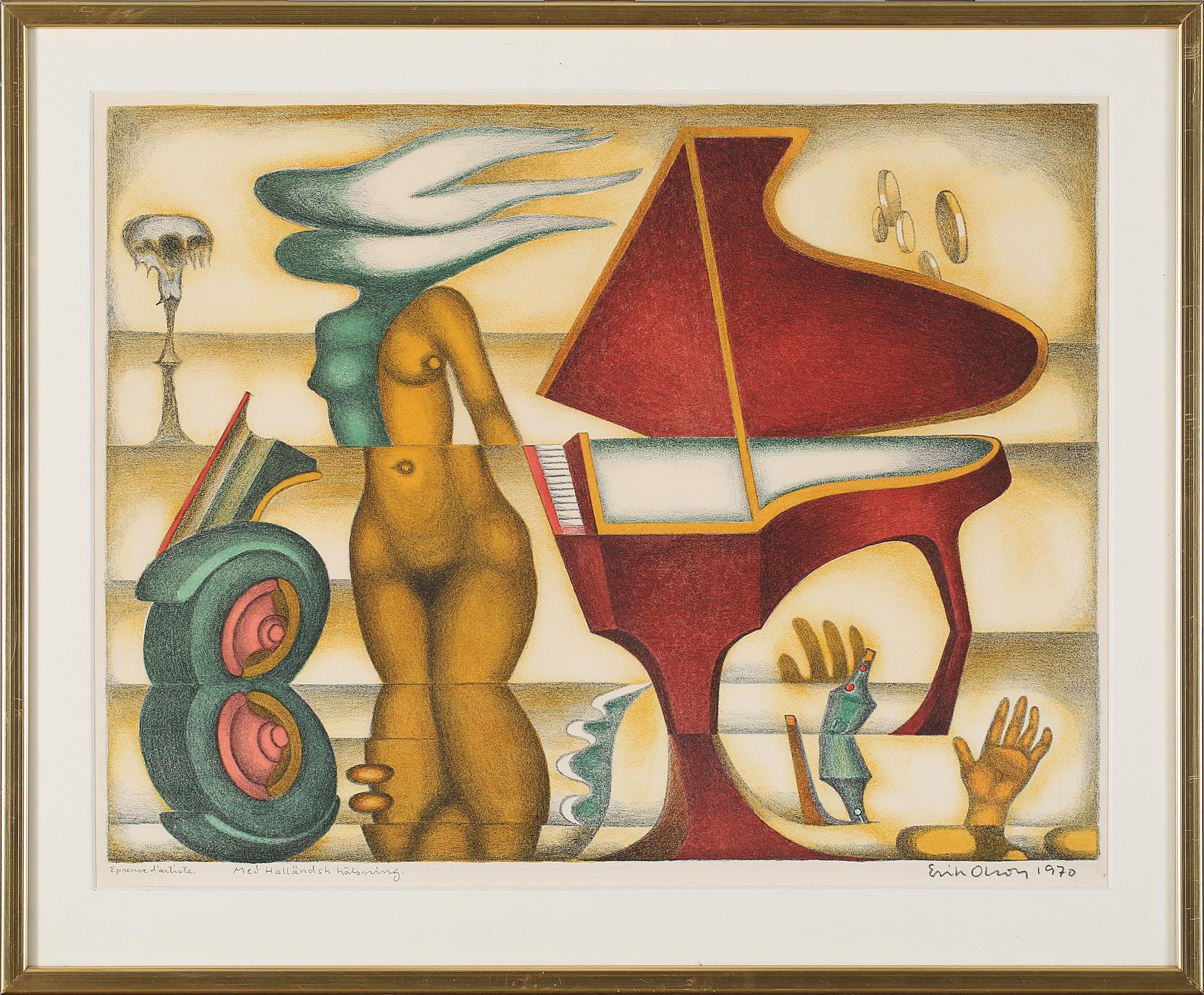 ERIK OLSON, färglitografi, signerad, daterad 1970, numrerad e.a.