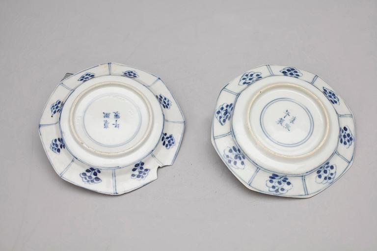 PARTI PORSLIN, 7 delar, bl a Kangxi, 1700-tal Kina.