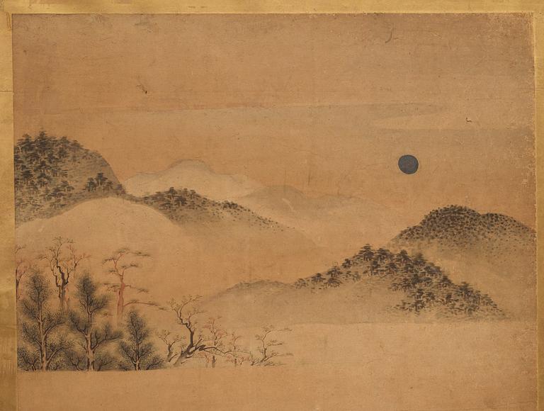 A Japanese six fold screen, Edo period (1603-1868).