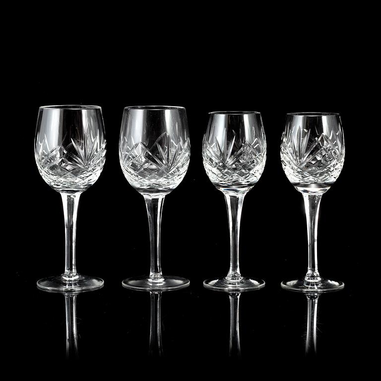 A set of 23 wine glasses from the 20th century.