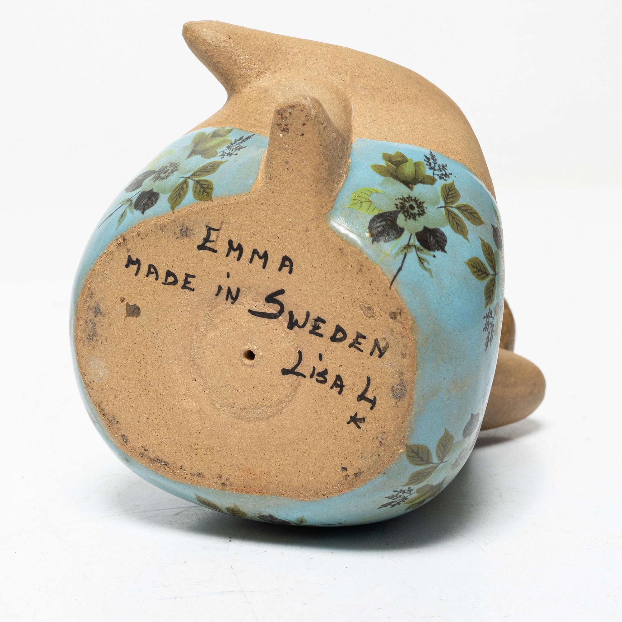 Lisa Larson, figurin, stengods, "Emma", ur serien "ABC-flickorna", Gustavsberg.