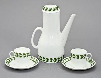 KAFFESERVISDELAR, 11 delar, porslin, "Festong", Stig Lindberg, Gustavsberg.