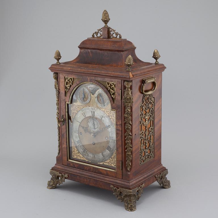 An 18th century mantel clock, marked Edward Pistor London.