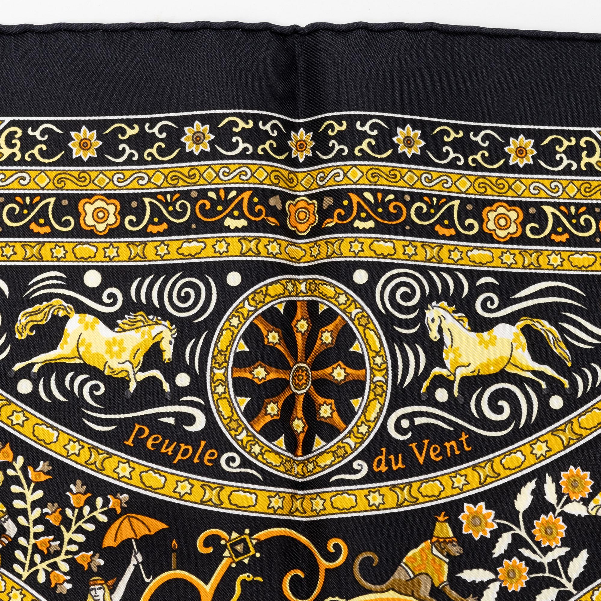 Hermès, two silk scarves.