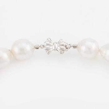 A cultured South Sea pearl necklace.