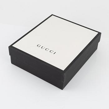 Gucci, a pair of navy and white leather high heel shoes, 2016, size 37.