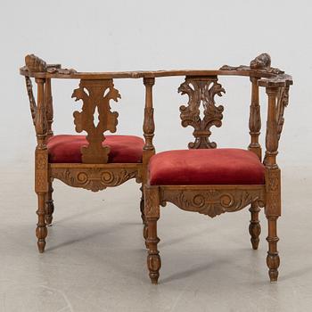 Fiancé sofa Neo-Renaissance late 19th century.